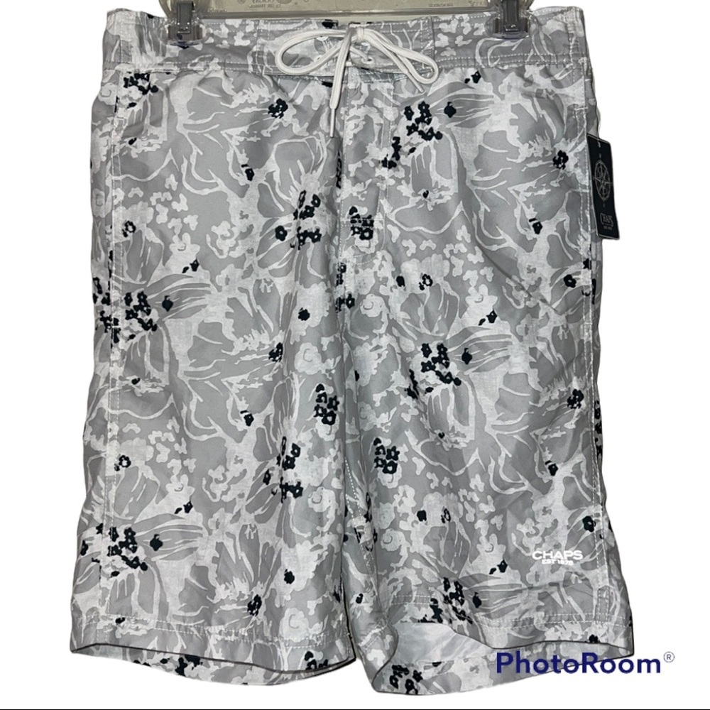 CHAPS small mens swimwear grey blue white
